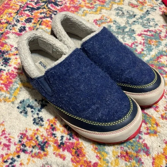 Sorel Women's Navy and White Mules - Picture 1 of 5